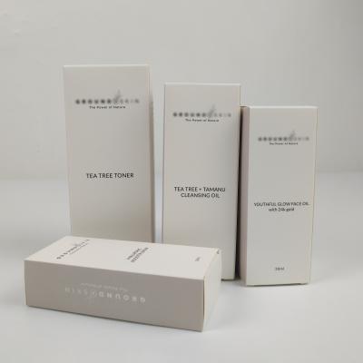 China Cosmetic Packaging Box Custom Makeup Lipstic Skincare 30ml 50ml White Cardboard Paper Packing Box For Cosmetic for sale
