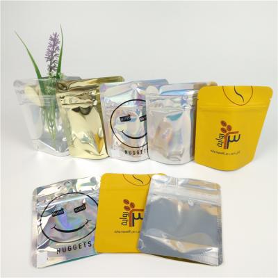 China VMPET Smell Proof Mylar Bags CMYK 3.5g Mylar Child Proof Soft Touch for sale