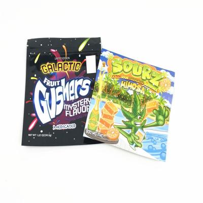 China FDA VMPET 3.5g Child Proof Mylar Bag Gummy Candies 110mic Weed Edible Bag for sale
