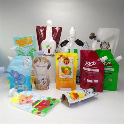 China Plastic liquid proof spout pouch mylar bags  wholesale for juice baby food milk tea  Food Pouch packaging Packets for sale