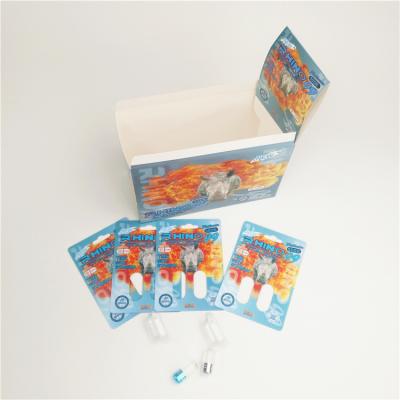 China rinoceronte 90mic 69 tarjetas de empaquetado olográficas de la cartulina 3D de las tarjetas de la cápsula de la píldora en venta