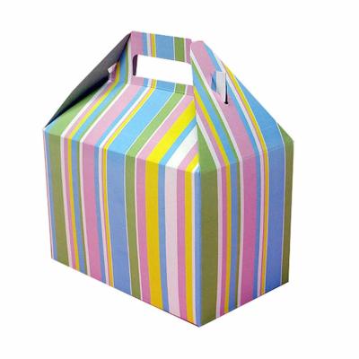 China Beautiful Foldable Cake Packaging Box Silver Art / Kraft Paper With Handle for sale