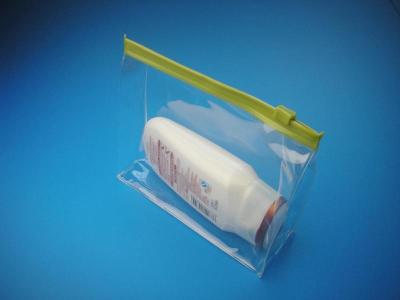 China PVC Plastic Poly Pouches For Cosmetics Packaging With Slider Zipper for sale
