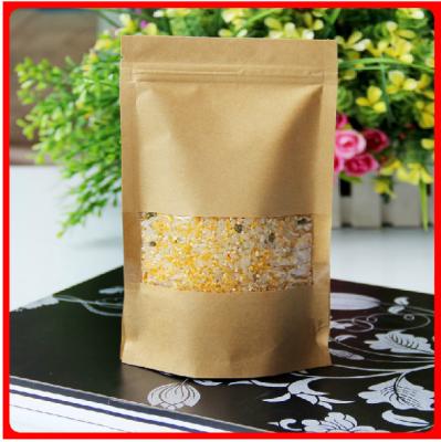 China Food Grade Customized Paper Bags Kraft Paper With  Window For Beans / Rice for sale