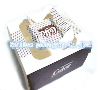 China Foldable Paper Box Packaging Transparent Window Handle For Cake for sale