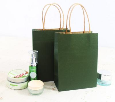 China Fancy Green Printing Customized Paper Bags Kraft Paper For Shopping for sale