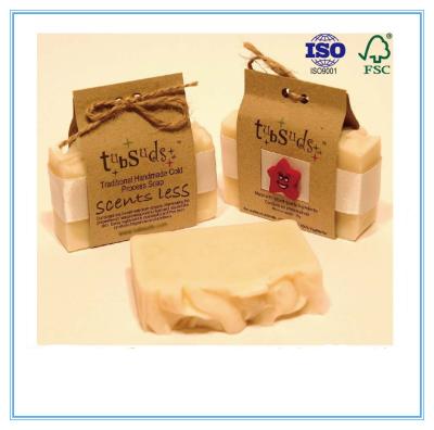 China Recycled Paper Soap Packaging Box Custom Printed With Closure String for sale