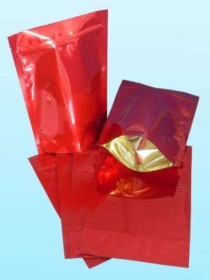 China Glossy Plain Red Foil Pouch Packaging Stand Up For Coffee Bean for sale