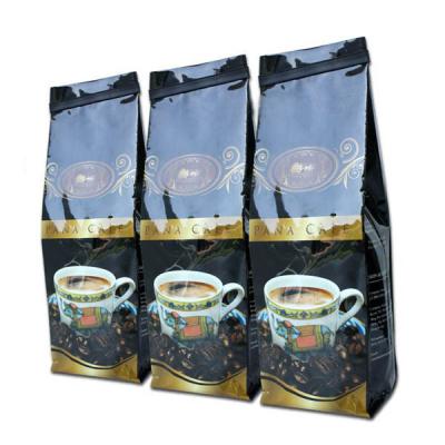 China Glossy Black Tin Tie Side Gusset Coffee Packaging Bag Gravure Printing for sale