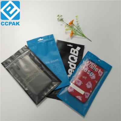 China OEM Mobile Phone Case Transparent Plastic Zipper Bag For Accessories Data Cable Packaging for sale