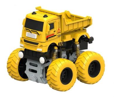 China Plastic Pull Back Friction Powered Construction Engineering Vehicle Dump Crane Mixer Truck Kids Toy Car 12 Piece Display for sale