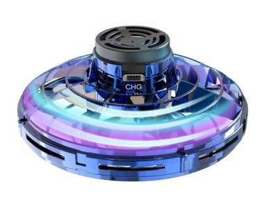China 2023 New LED Hand Operated Mini UFO Drones Spinning Top Rotate Fidget Flying Spinner for Kids for sale