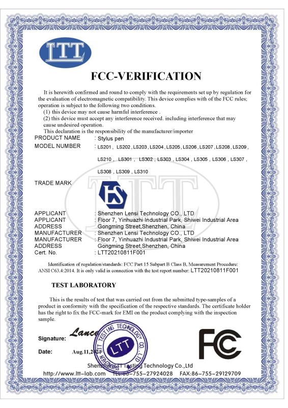 FCC - Shenzhen Lensi Technology Co., Ltd.
