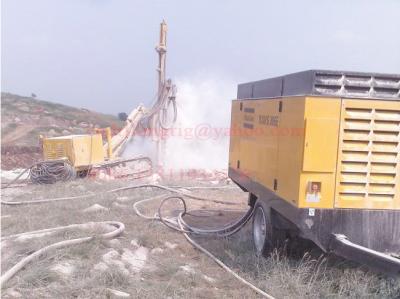 China Double Flighted Diesel Engine Air Compressor , Mining Drilling Screw Air Compressor for sale