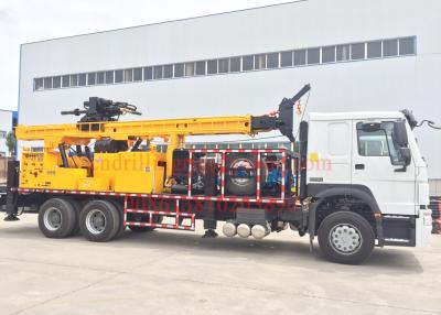 China Rotary Mobile Borehole Drilling Machine , Truck Mounted Water Well Drilling Equipment for sale