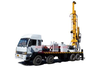China Truck Mounted Top Head Water Well Drilling Rig 8 X 4 Heavy Duty By Mud / Air Compressor Drilling for sale