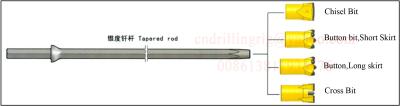 China Taladro de acero afilado Rod 7 de las herramientas de perforación de martillo 11 12 grados 600 - 8000m m en venta