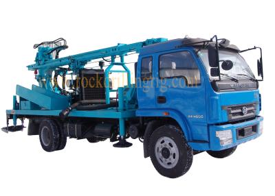 China 200m Drilling Depth Rock Drilling Rig Hydraulic Borewell Drilling Rig 4000nm Rotation Torque for sale