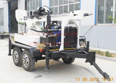 China 150m Dth Mud Drilling Trailer Mounted Drilling Rig With 45kw Diesel TWD150 for sale