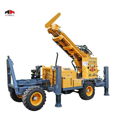 China 300m Portable Water Well Drilling Rigs Wheel Mounted Dth for sale
