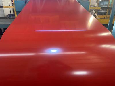 China Bobina revestida de cor bobina de aço galvalume pré-pintada DC51D + AZ80 Cereja vermelho e branco à venda