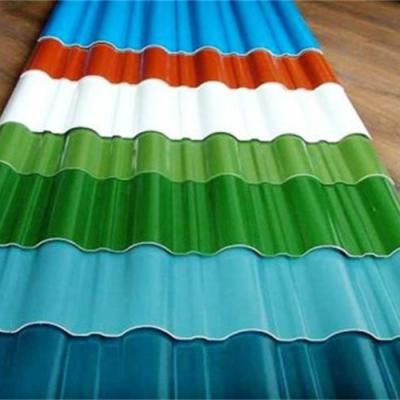 China Color Coated Corrugated PPGL Steel coil  ,55% galvalume with color coated corrugated metal used in warehouse for sale