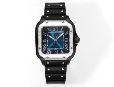 China Quartz Beweging Lederen polsband Horloge Analoog Display Case Diameter 40mm Te koop