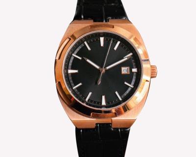 China Lichte 50g Mensen Zwart Lederen Horloge Roestvrij Staal 10mm Kasdikte Te koop
