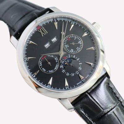 China Analog Display Leather Strap Wrist Watch Black Color 3 ATM Water Resistance for sale