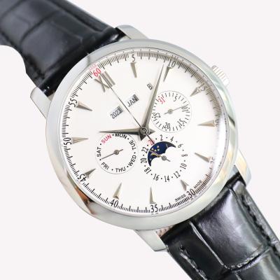 China Echte Leder-Armbanduhr 3ATM Wasserdichte 20mm Bandbreite zu verkaufen