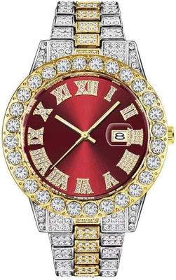 중국 SENRUD 유니섹스 크리스탈 워치 패션 다이아몬드 워치 남성 여성 전체 얼음 시계 고급 다이아몬드 팔찌 시계 판매용