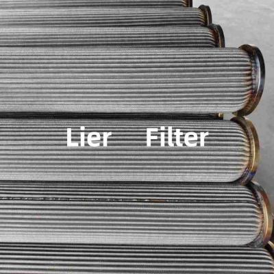 China High Temp Resistance Stainless Steel Pleated Filter Element Abrasion Proof en venta