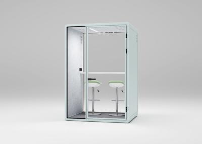 China 2 Person Acoustic Office Phone Booths Middle Size Movable Silent Booth With Furniture for sale