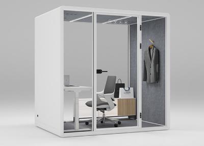 China Hush Design Acoustic Office Phone Booth Pods With Power Outlets And USB Ports for sale