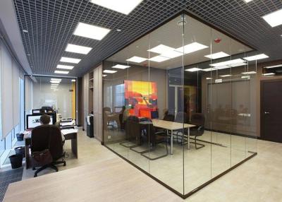 China Durable Demountable Glass Partitions Double Glass Modular Office Partition Walls for sale