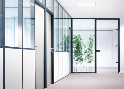 China Aluminum Frame Acoustic Glass Partition Wall System 90mm Thickness For Offices for sale