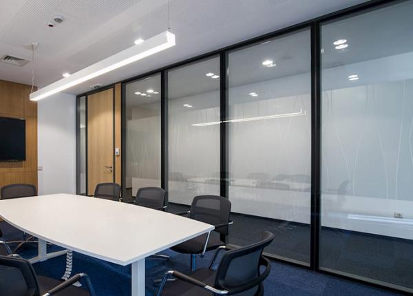 Quality Office Modular Aluminium Framed Glass Panels Window Panel With Shutter Blind for sale