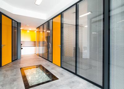 Quality Office 2 Hour Fire Rated Glass Partition 6mm 12mm thick Steel Frame Glass for sale