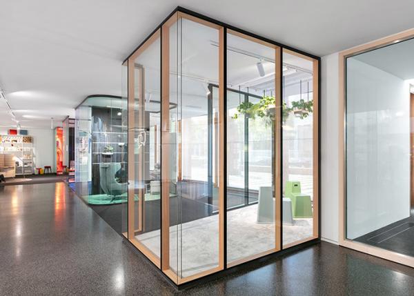 Quality Commercial Aluminum Glass Office Partitions Acoustic Double Partition Door Panel for sale