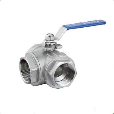 China Internal Thread 3 Way Ball Valve Stainless Steel Water General Use for sale