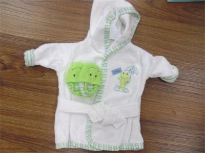 China 100% Cotton Custom Bath Robe with Hood for baby Unisex en venta