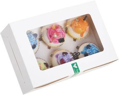 China Recycled Materials Custom Printed Logo Food Grade Paper Donut Disposable Cake Donut Box Bakery Packaging Box à venda