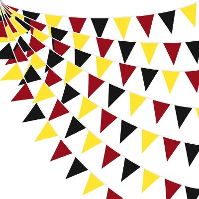 China Portable Red Black Yellow Pennant Banner Triangle Flag Cotton Bunting Garland à venda