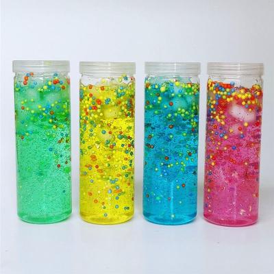 China High Smooth Safe Toys Transparent Bead Crystal Touch Eco Friendly Slime Mud Te koop