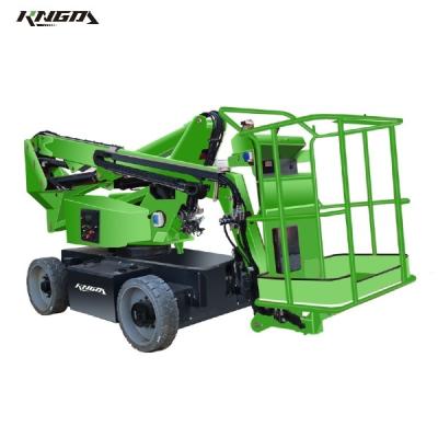 China 30 Ft 34 Foot 40 Ft Articulating Boom Lift With Jib 12m Electric Drive Motor Power 2X4 for sale