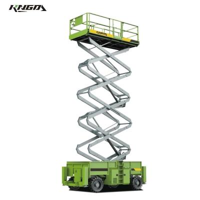 China Working Height 12.0m Hydraulic Rough Terrain Scissor Lift Load 1000kg AWP for sale