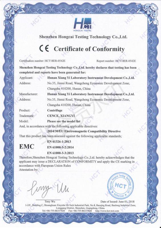 HCT - Hunan Xiangyi Laboratory Instrument Development Co., Ltd.