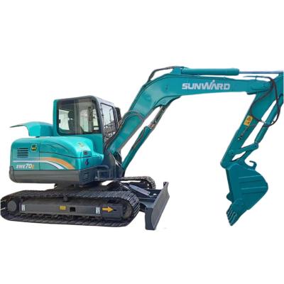 China Sunward Swe70E Used Crawler Excavator Agriculture Construction Mini Digger for sale