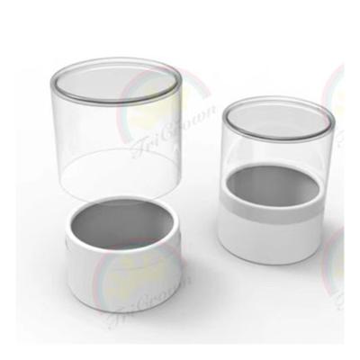 China High Quality Best Price Custom Paper Tube Clear Tube Paper Transparent Plastic Lid With Crimping Paper Tube Box for sale