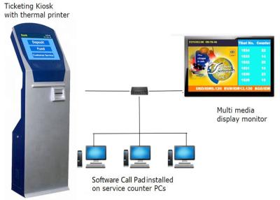 China Sistema de gestão da fila do LCD do banco distribuidor do bilhete da fila do tela táctil de 17 polegadas à venda